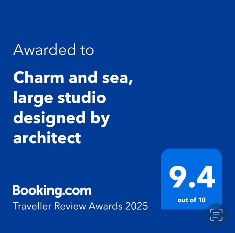 Certifikát, hodnocení, plakát nebo jiný dokument vystavený v ubytování Charm and sea, large studio designed by architect