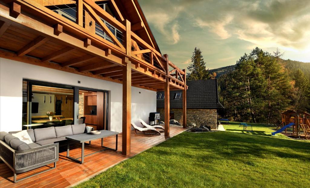 Zahrada ubytování Chalet Oasis - Luxusná chata s výhľadom, pri Zuberci a Kvačianskej doline
