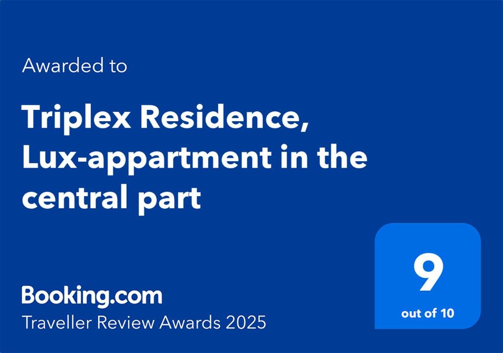 Certifikát, hodnocení, plakát nebo jiný dokument vystavený v ubytování Triplex Residence, Lux-appartment in the central part