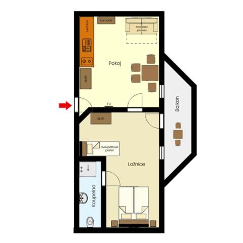 Půdorys ubytování Apartmany215