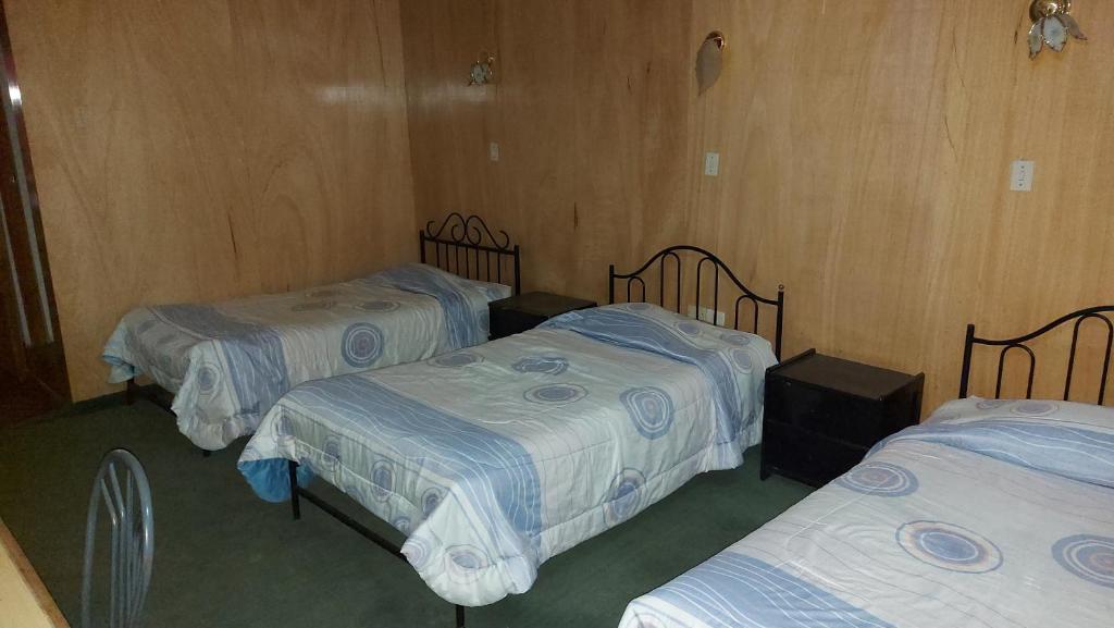 プーノにあるHotel Manco Capac Inn Inkahotelesの部屋にベッドが3つある部屋
