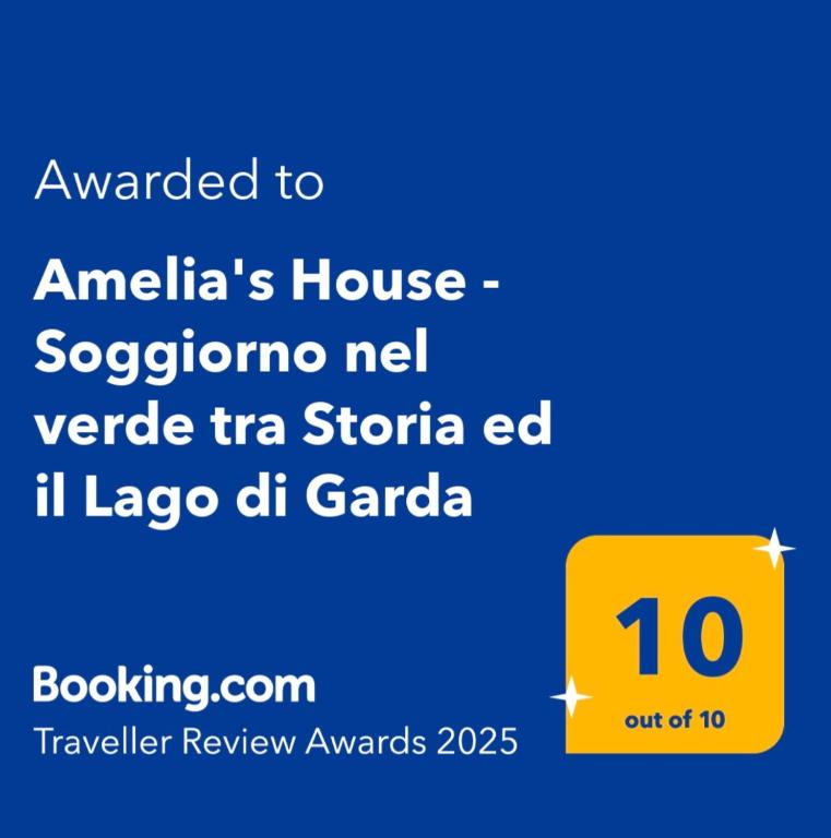Certifikát, hodnocení, plakát nebo jiný dokument vystavený v ubytování Amelia's House - Soggiorno nel verde tra Storia ed il Lago di Garda