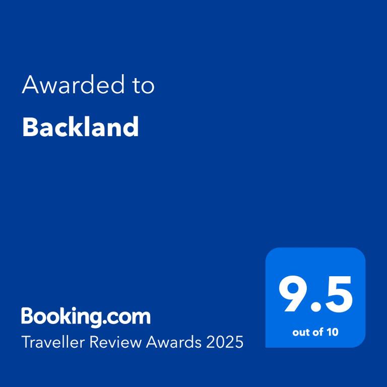 Certifikát, hodnocení, plakát nebo jiný dokument vystavený v ubytování Backland