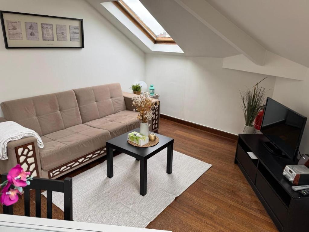 TV a/nebo společenská místnost v ubytování Historical Centre in the Heart of Brussels