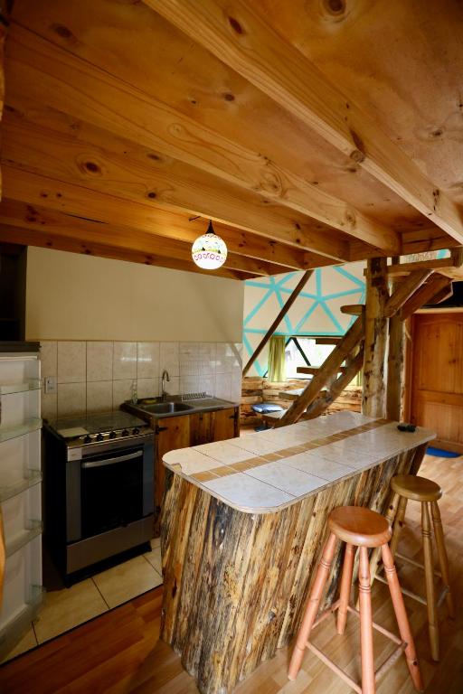Kuchyň nebo kuchyňský kout v ubytování Cabanas Curi-Huapi