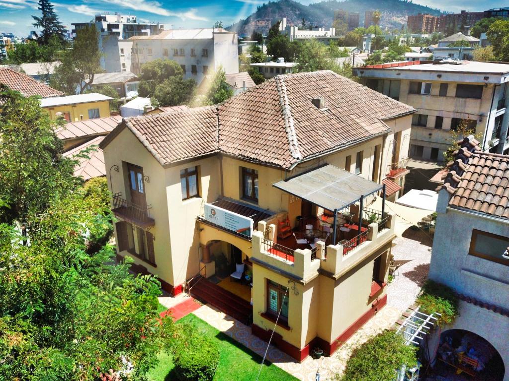 Uma vista da montanha tirada do hostel 