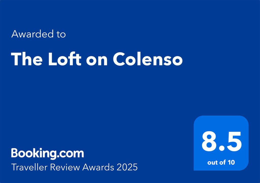 Certifikát, hodnocení, plakát nebo jiný dokument vystavený v ubytování The Loft on Colenso