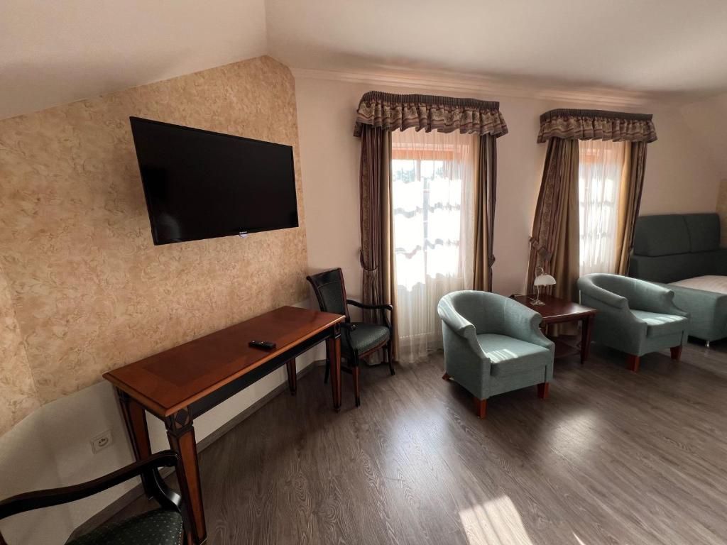 TV a/nebo společenská místnost v ubytování Hotel Gold Chotoviny
