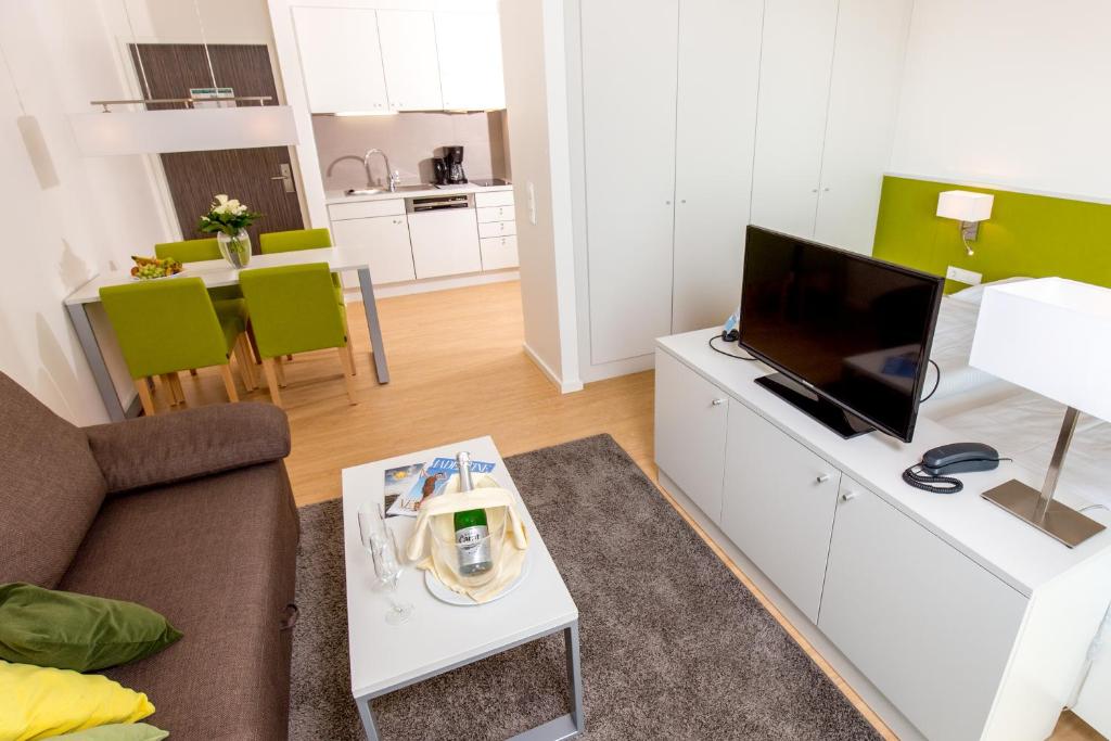 Kuchyň nebo kuchyňský kout v ubytování Carat Apartments Grömitz