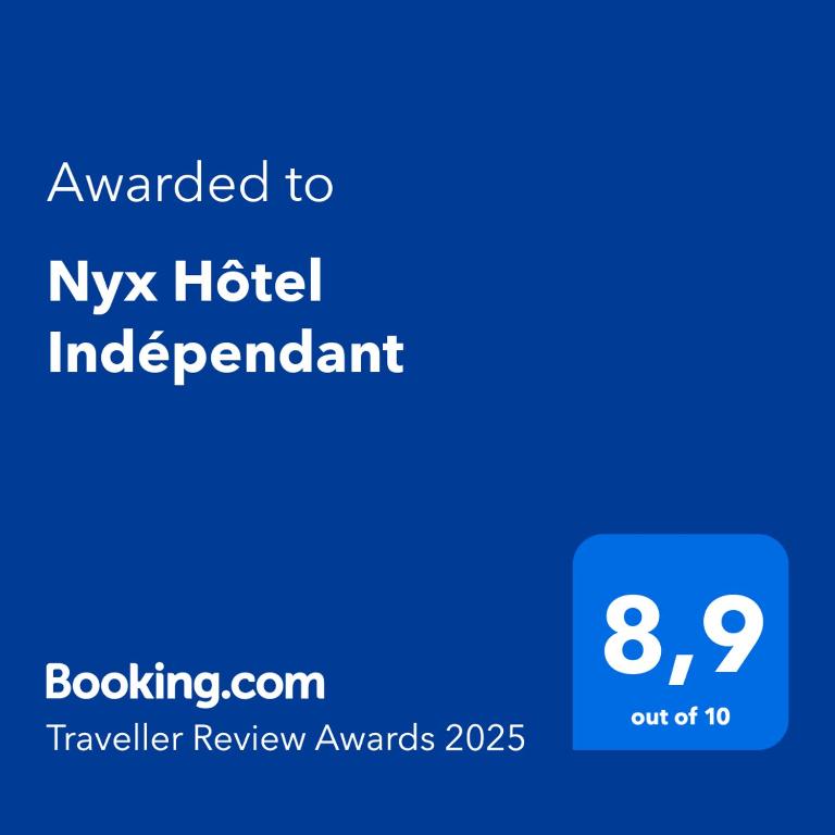 Certifikát, hodnocení, plakát nebo jiný dokument vystavený v ubytování Nyx Hôtel Indépendant Perpignan Centre Gare