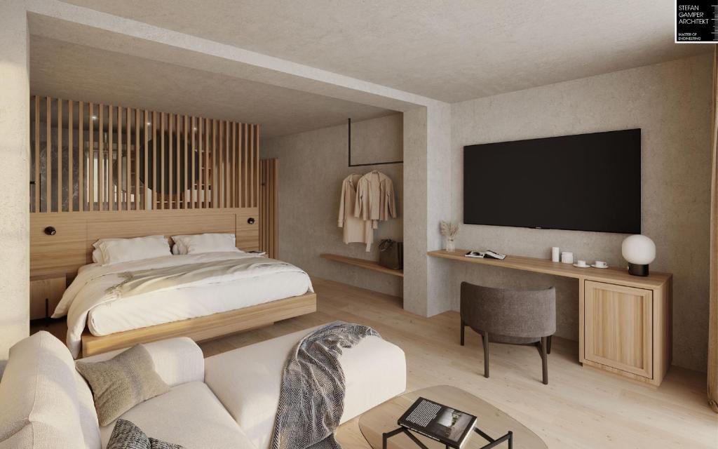Voodi või voodid majutusasutuse Hotel am Hang toas