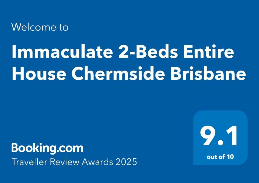 a sign that reads implantable beds entire housectrinesablishment at Immaculate 2-Beds Entire House Chermside Brisbane in Brisbane