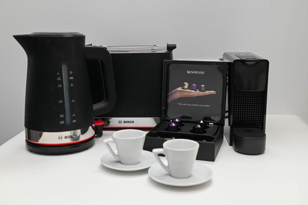 Kaffi- og teaðstaða á Felicity Cave Suites
