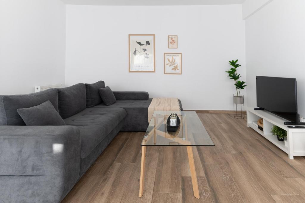 Część wypoczynkowa w obiekcie Stylish spacious apartment in Palaio Faliro (C1)
