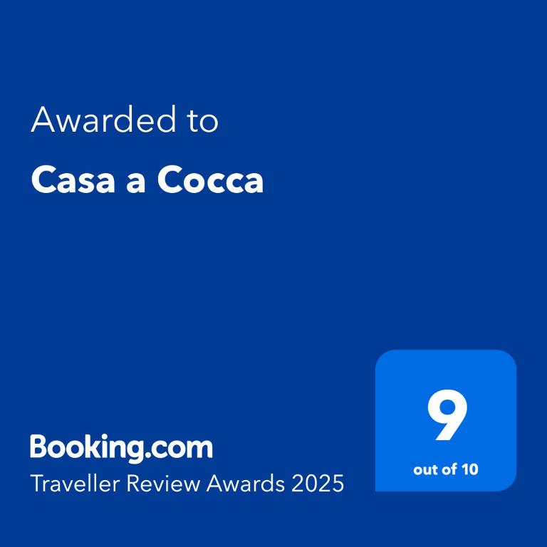 Certifikát, hodnocení, plakát nebo jiný dokument vystavený v ubytování Casa a Cocca