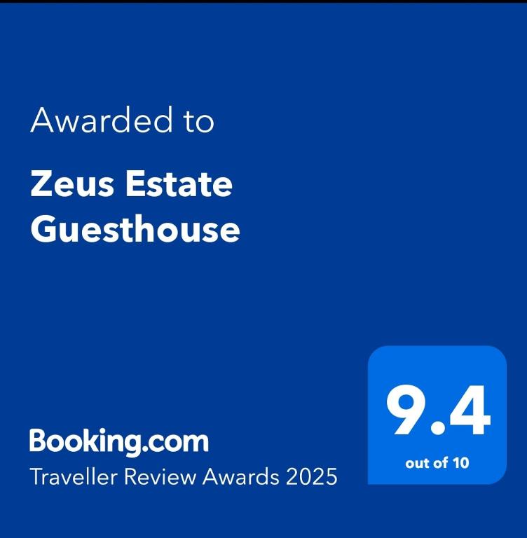 Certifikát, hodnocení, plakát nebo jiný dokument vystavený v ubytování Zeus Estate Guesthouse