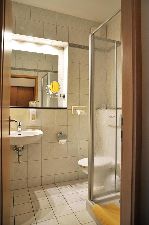 Koupelna v ubytování Hotel Friesen