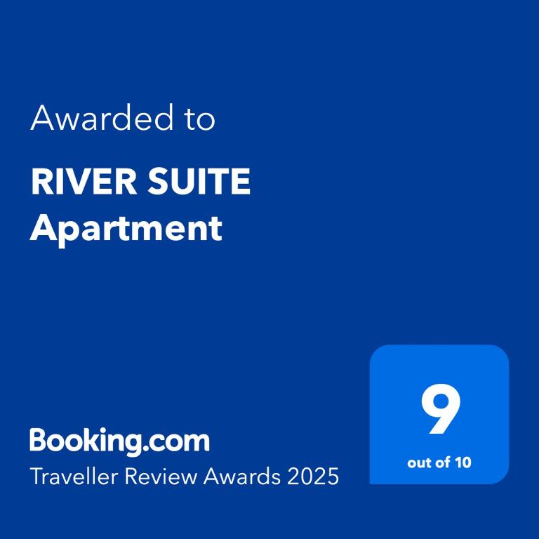 Certifikát, hodnocení, plakát nebo jiný dokument vystavený v ubytování RIVER SUITE Apartment