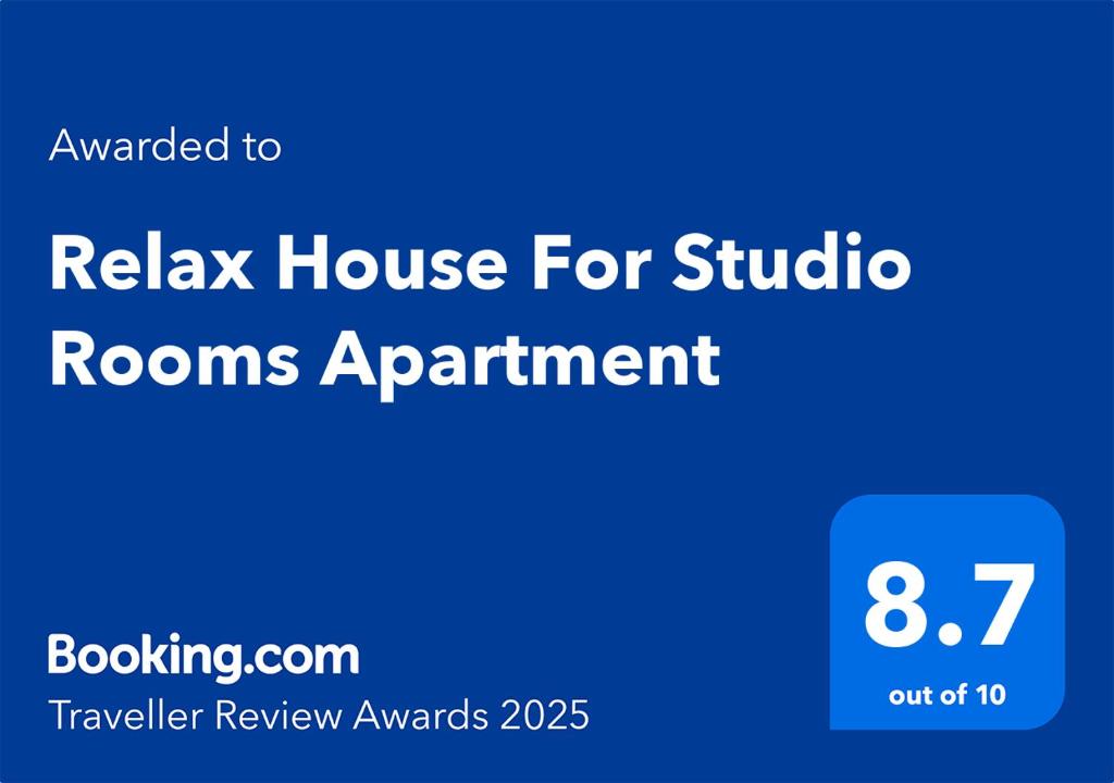Certifikát, hodnocení, plakát nebo jiný dokument vystavený v ubytování Relax House For Studio Rooms Apartment