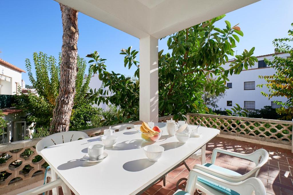 En balkon eller terrasse på 1Aur04