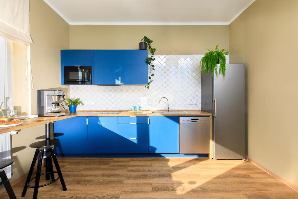 Kuchyň nebo kuchyňský kout v ubytování Premium Hostel