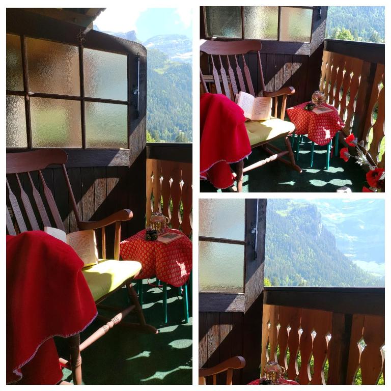 Ban công/sân hiên tại Studio avec vue splendide sur les Diablerets