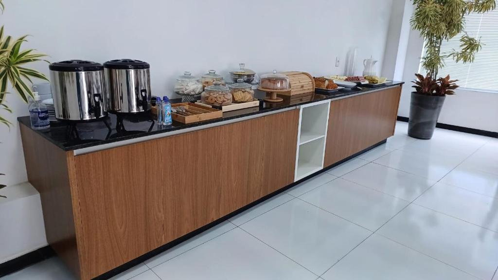 Kuchyň nebo kuchyňský kout v ubytování Hotel Itaberaba