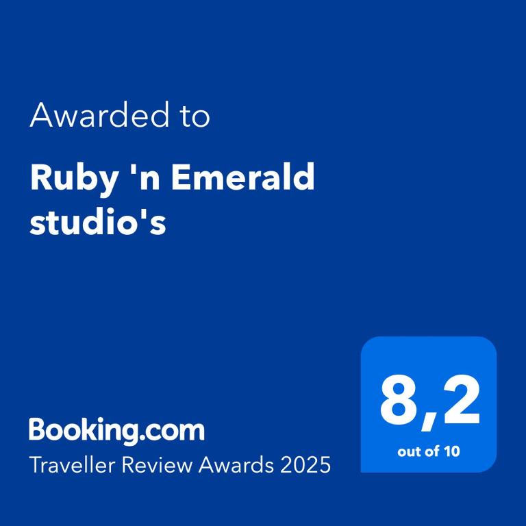 Certifikát, ocenenie alebo iný dokument vystavený v ubytovaní Ruby 'n Emerald studio's