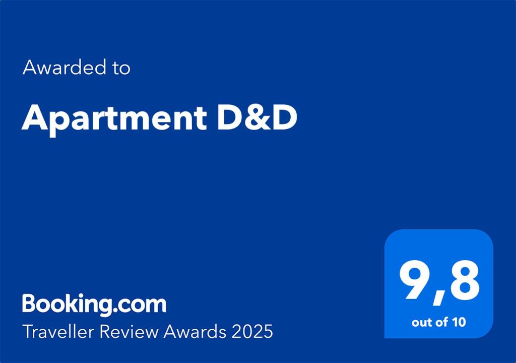 Certifikát, ocenenie alebo iný dokument vystavený v ubytovaní Apartment D&D