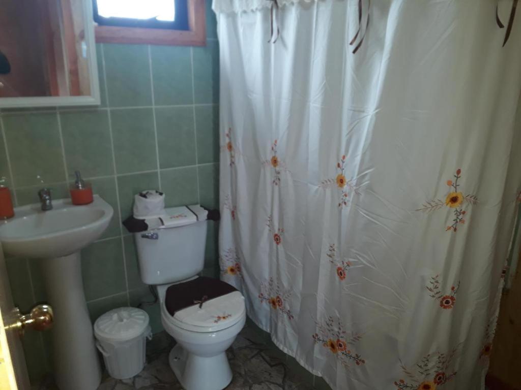 Koupelna v ubytování Cabañas Teresol
