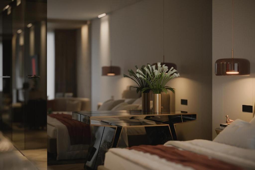 Postel nebo postele na pokoji v ubytování Hayat Sky Hotel Rust