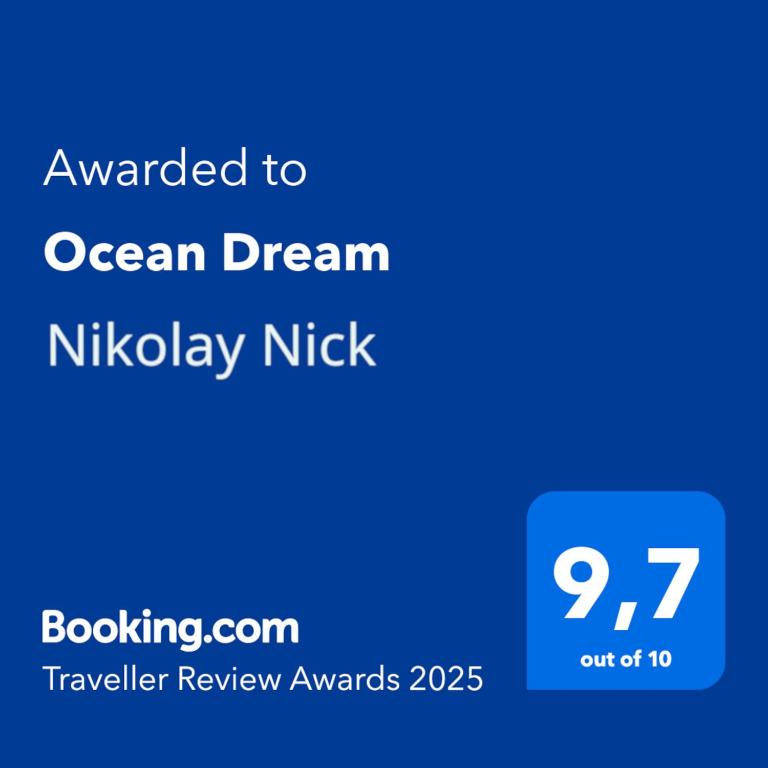 Certifikát, hodnocení, plakát nebo jiný dokument vystavený v ubytování Ocean Dream