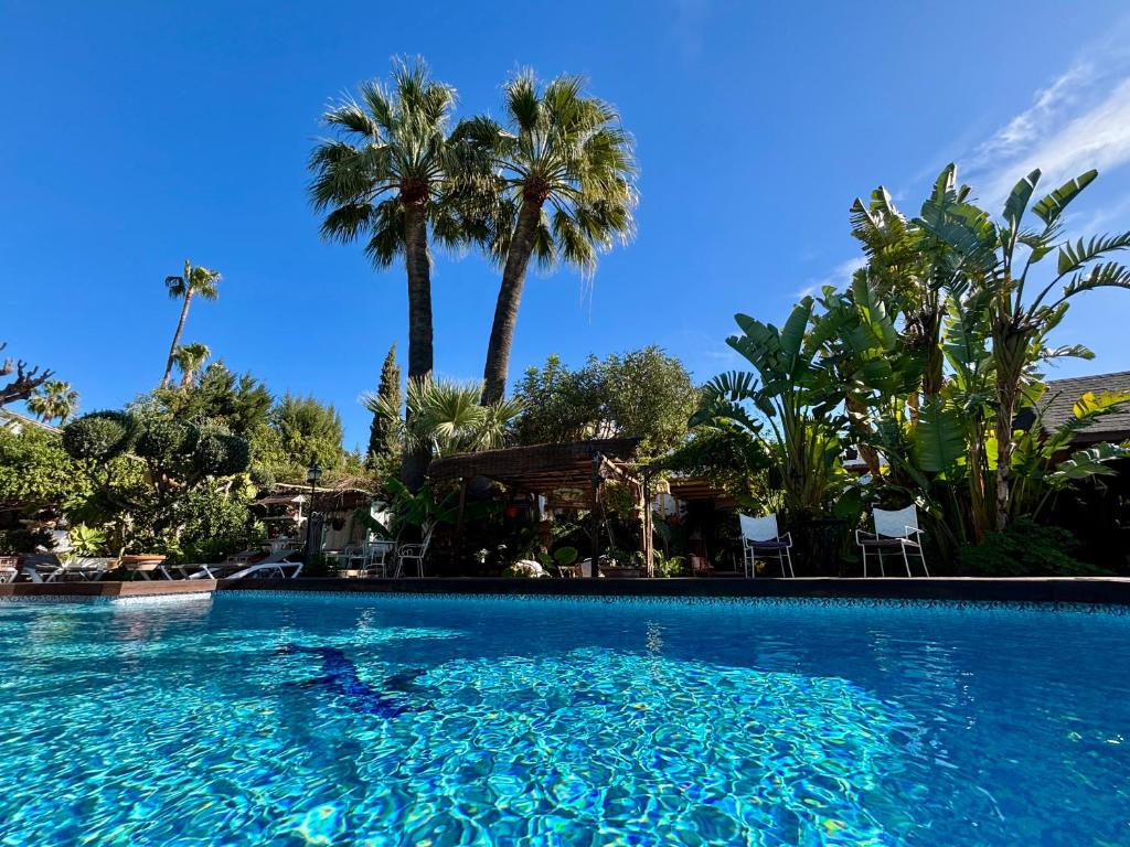 a large swimming pool with palm trees in the background at Hotel Altea Paradise 1917 - Adults Only in Altea
