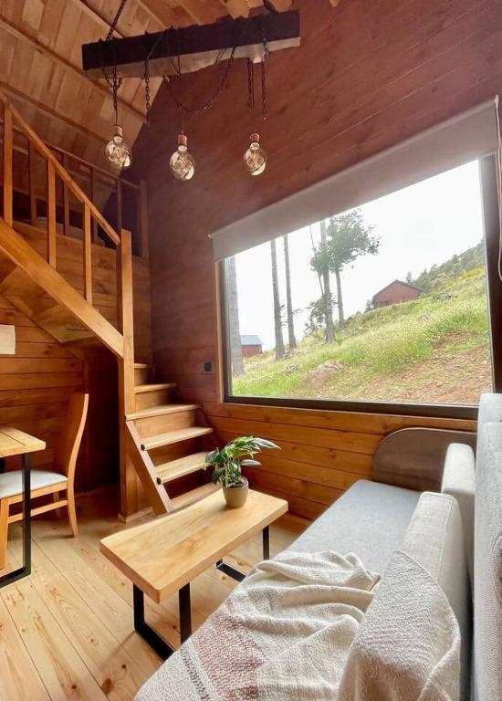 Posezení v ubytování Mountain Eco Shelter 7