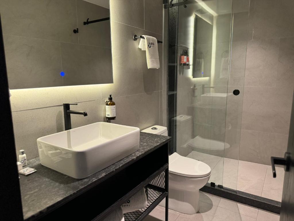 Koupelna v ubytování Hotel Aló Degollado