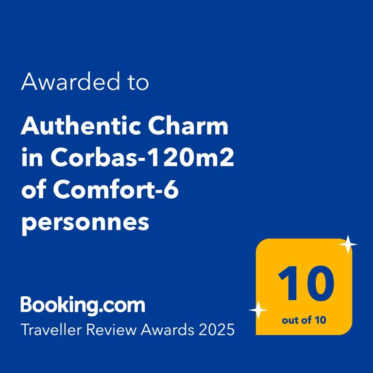 Certifikát, hodnocení, plakát nebo jiný dokument vystavený v ubytování Charme authentique à Corbas - Authentic Charm in Corbas - 120m2 of Comfort-6 personnes