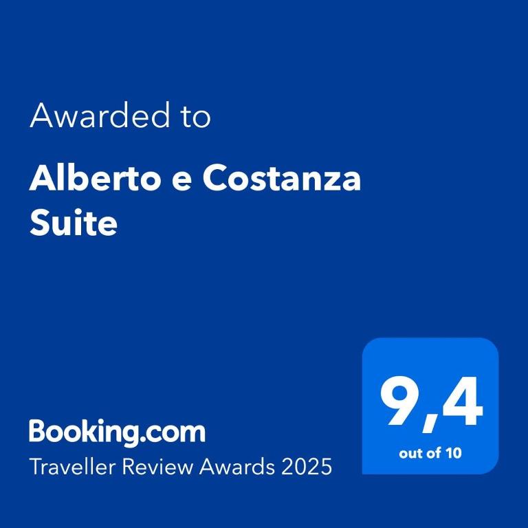 Certifikát, ocenenie alebo iný dokument vystavený v ubytovaní Alberto e Costanza Suite
