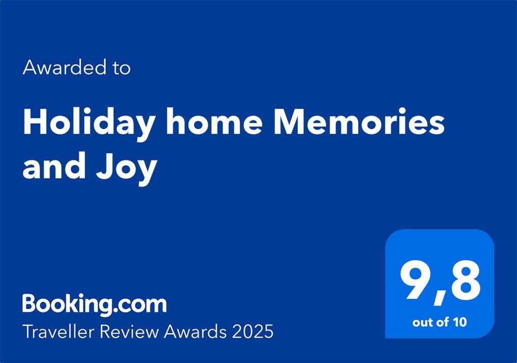 Certifikát, ocenenie alebo iný dokument vystavený v ubytovaní Holiday home Memories and Joy