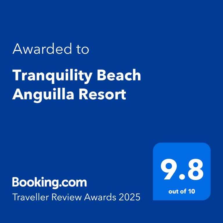 Certifikát, hodnocení, plakát nebo jiný dokument vystavený v ubytování Tranquility Beach Anguilla Resort