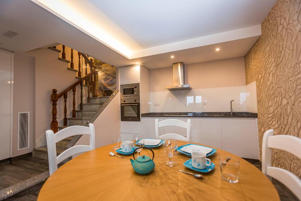 Kuchyňa alebo kuchynka v ubytovaní Apartamentos Currás en Touriñán