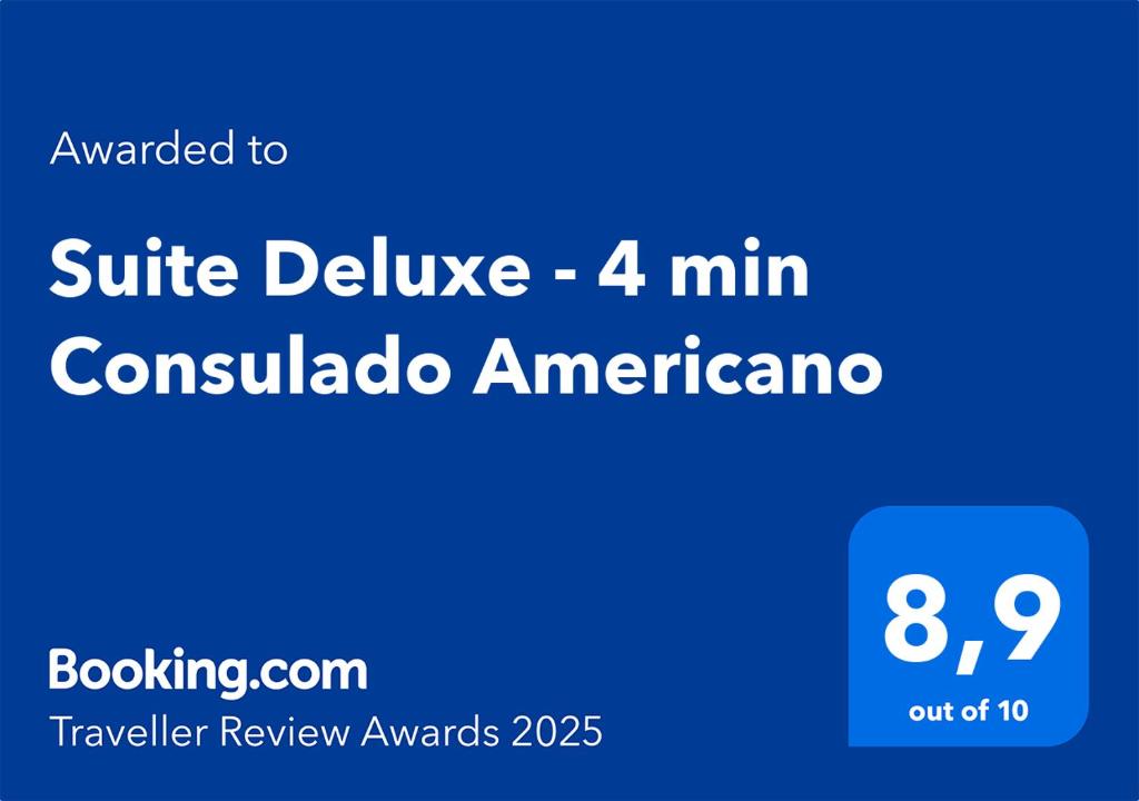 Certifikát, hodnocení, plakát nebo jiný dokument vystavený v ubytování Suite Deluxe - 4 min Consulado Americano