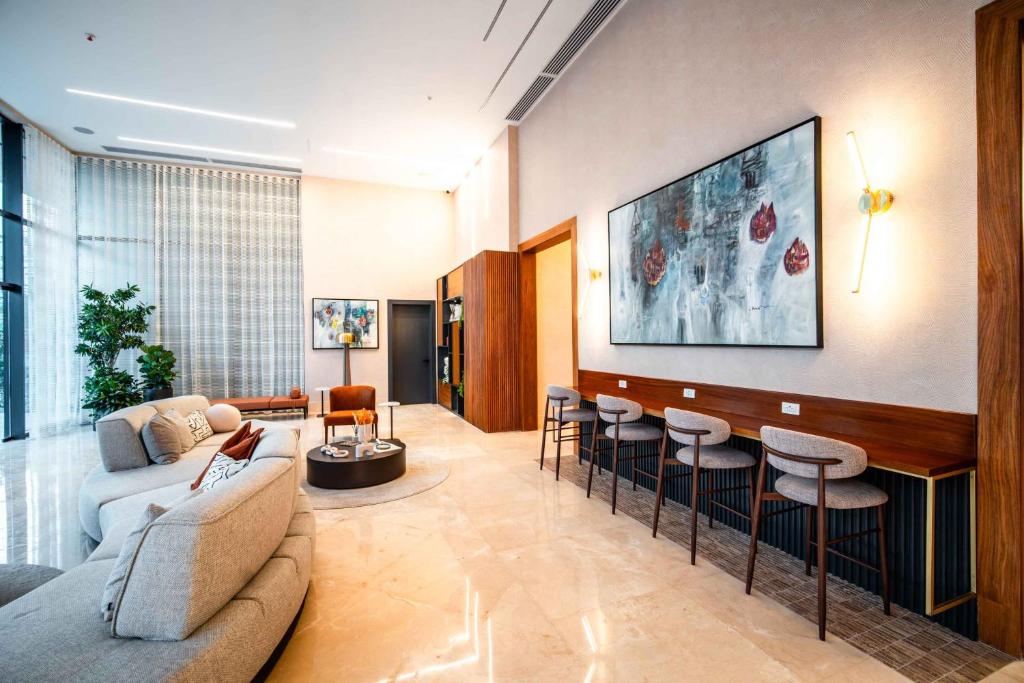 Posezení v ubytování Aston Rubi City Suites