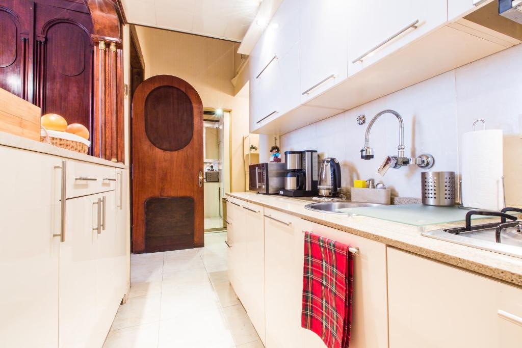 Kuchyň nebo kuchyňský kout v ubytování Apartment Jafa