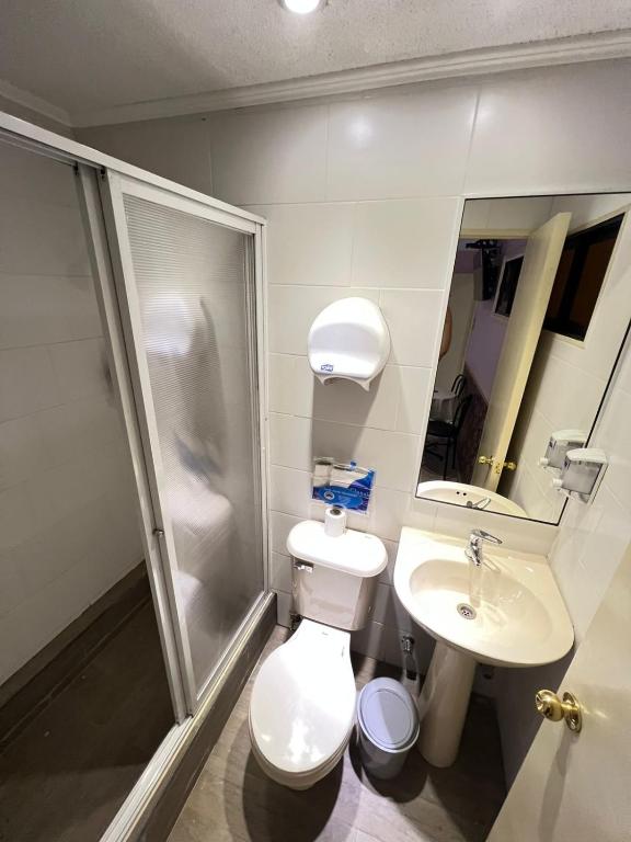 Koupelna v ubytování Hotel Santiago Yungay