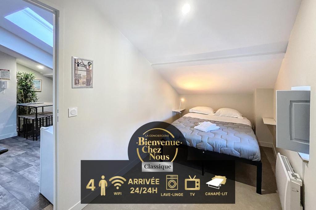 En eller flere senge i et værelse på Appartement tout neuf 4 pers N3