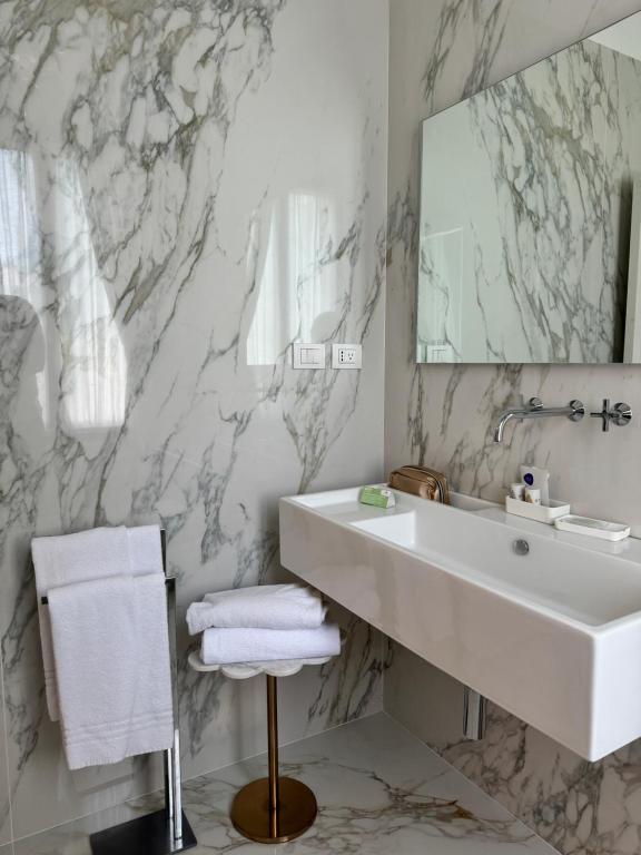 Salle de bains dans l'établissement B&B Villa Ines