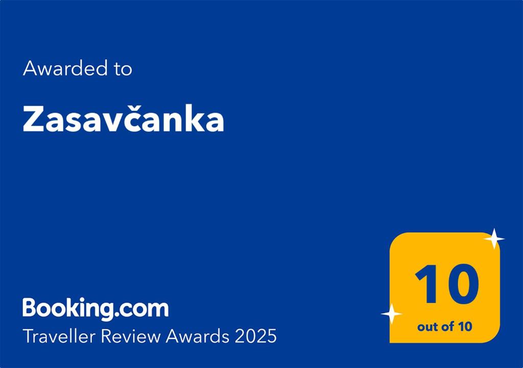 Certifikát, hodnocení, plakát nebo jiný dokument vystavený v ubytování Zasavčanka