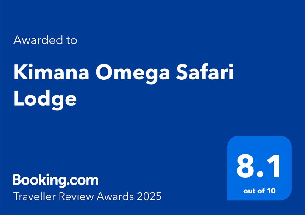 Certifikát, hodnocení, plakát nebo jiný dokument vystavený v ubytování Kimana Omega Safari Lodge