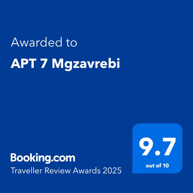 Certifikát, hodnocení, plakát nebo jiný dokument vystavený v ubytování APT 7 Mgzavrebi