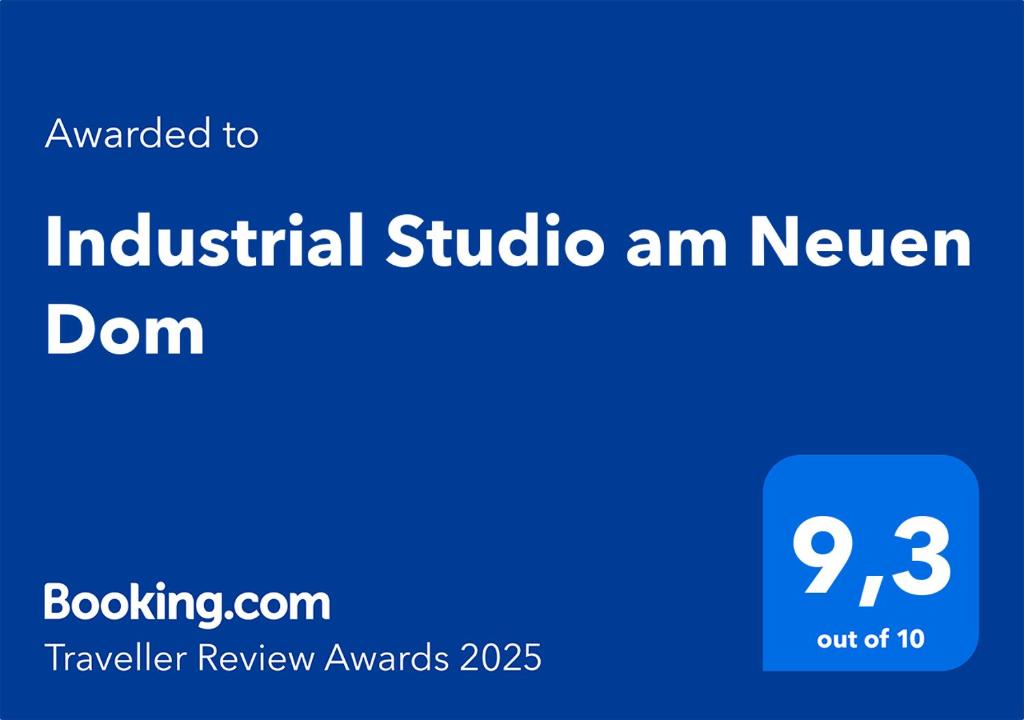 Certifikát, ocenenie alebo iný dokument vystavený v ubytovaní Industrial Studio am Neuen Dom
